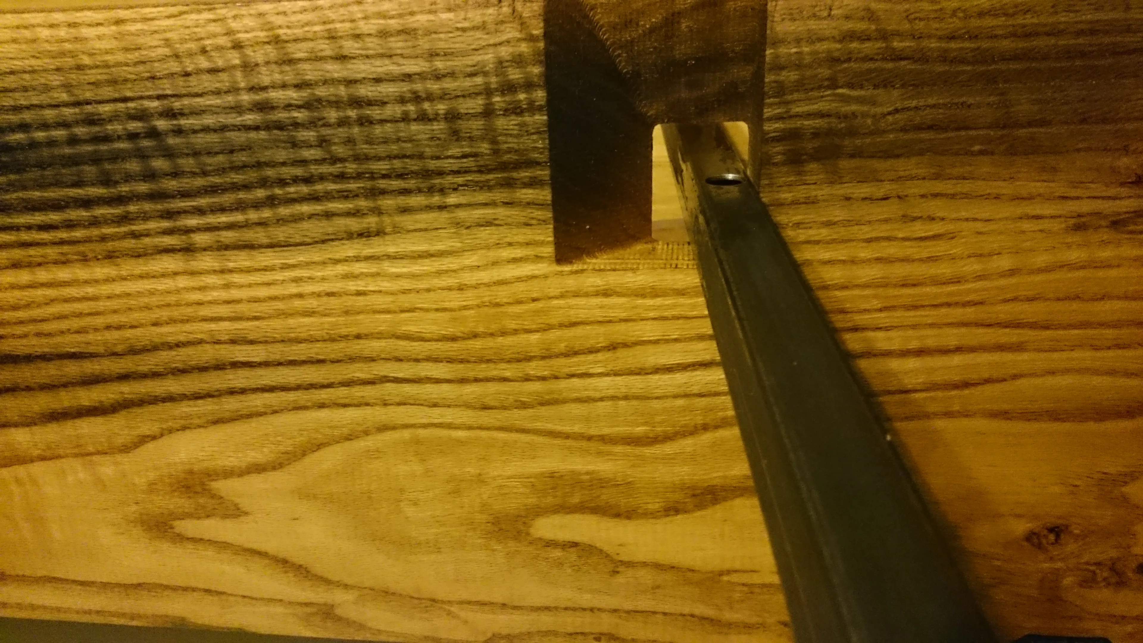 Black Oak Pierced Slab Shelf Detail A