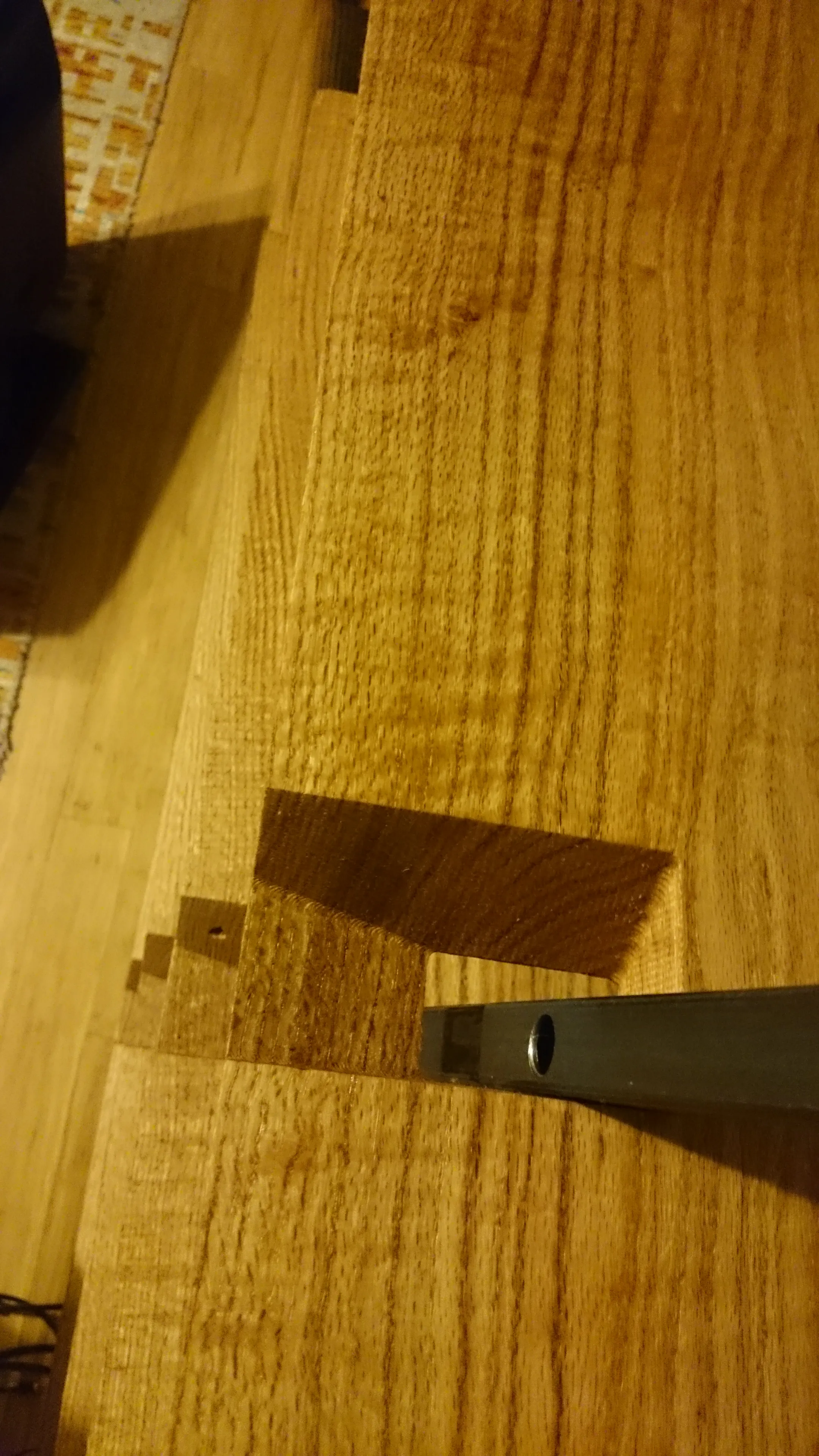Black Oak Pierced Slab Shelf Detail B