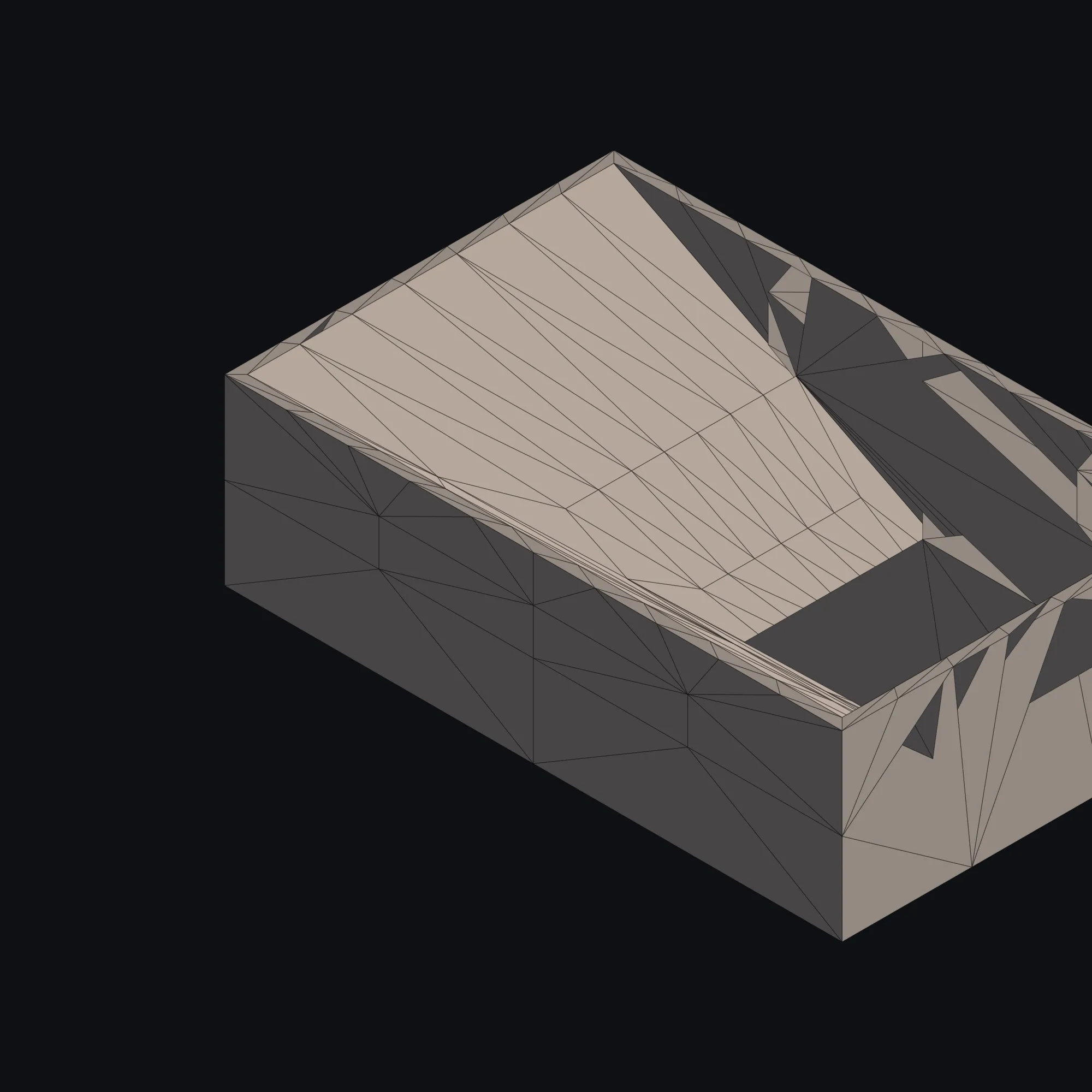 3d Inverted Pyramid Pocket Mesh Model